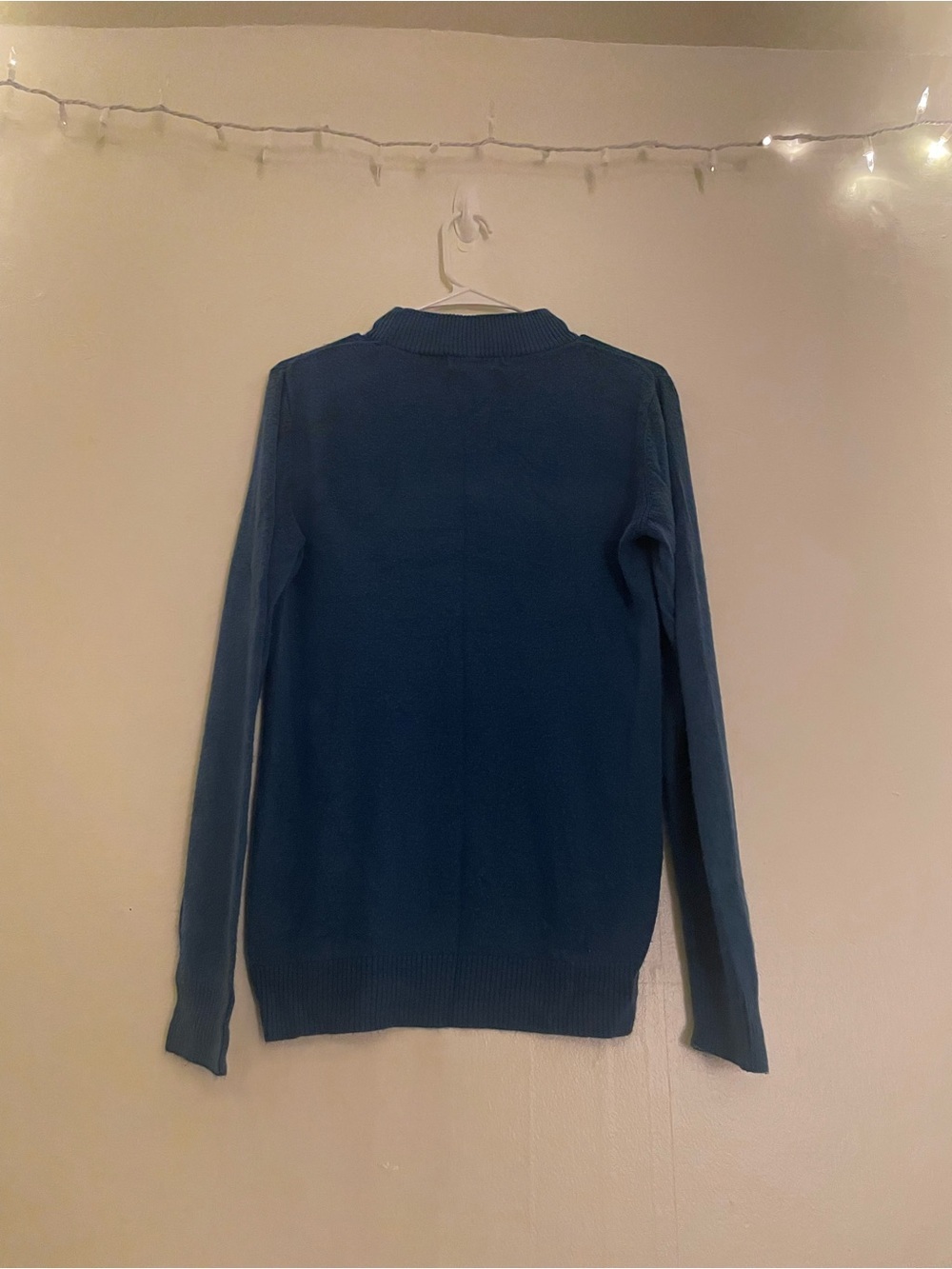 Zara Knit Blue Mock Neck Crew Sweater Soft Cozy Cute Spring Summer Longsleeve - Picture 12 of 12